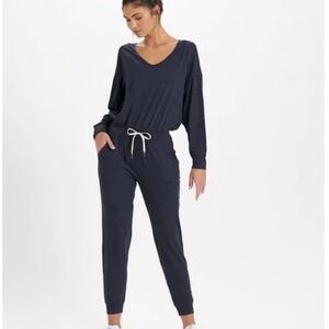 Vuori Women's Navy Long Sleeve Jumpsuit